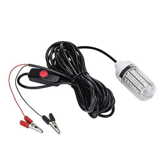 12V 15W Fishing Light 108Pcs 2835 Led Underwater Fishing Light Lures Fish Finder Lamp Attracts Prawns Squid Krill (White+white l