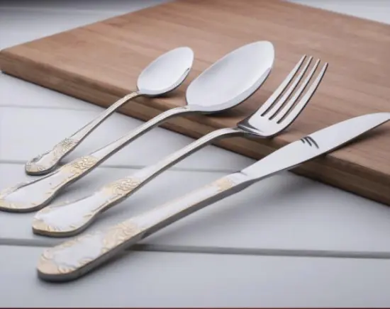 Gold Stainless Steel Spoons and Forks