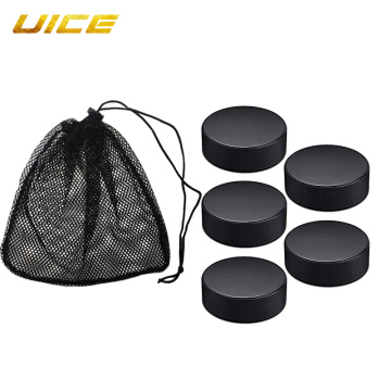 5/10Pcs Black Ice Hockey Pucks for Practicing and Classic Training Hockey Balls with Gym Drawstring Mesh Bag