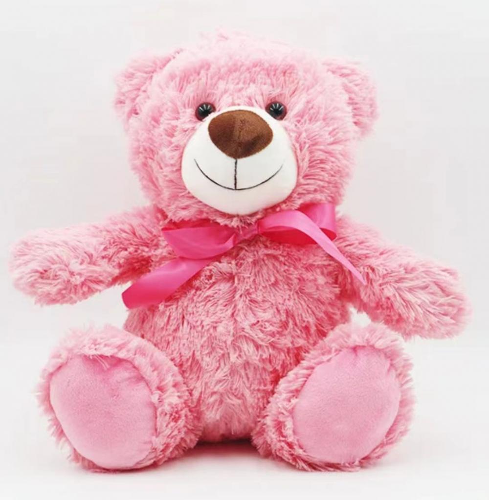 큰 분홍색 테디 곰 박제 동물