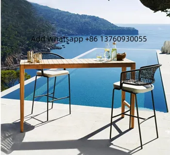 High Density Foam Seat Outdoor Rattan Poly Webbing Bar Stool
