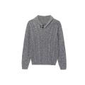 Men's Knitted Cable AB Yarnt Shawl Collar Pullover