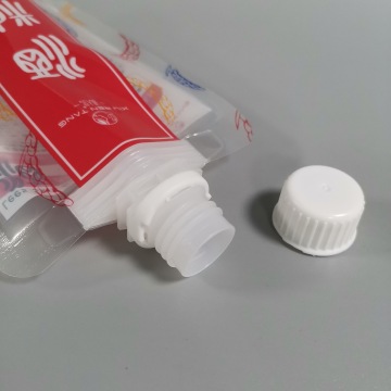 Transparent plastic used to pack liquid upright spout-bags