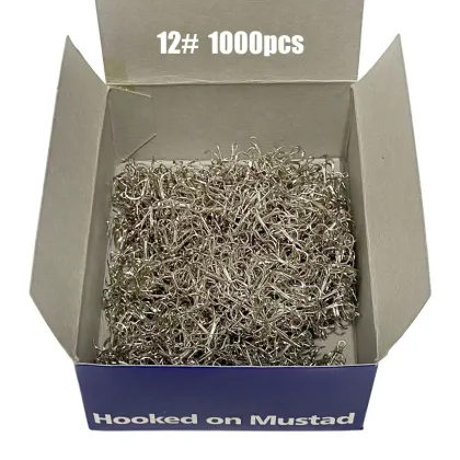 High-Quality Mustad Treble Fishing Hooks - 1000pcs/Box 4# 12# Tin Plated Treble Hooks