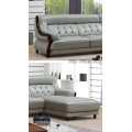 Modern Light Grey Leather Living Room Sofa