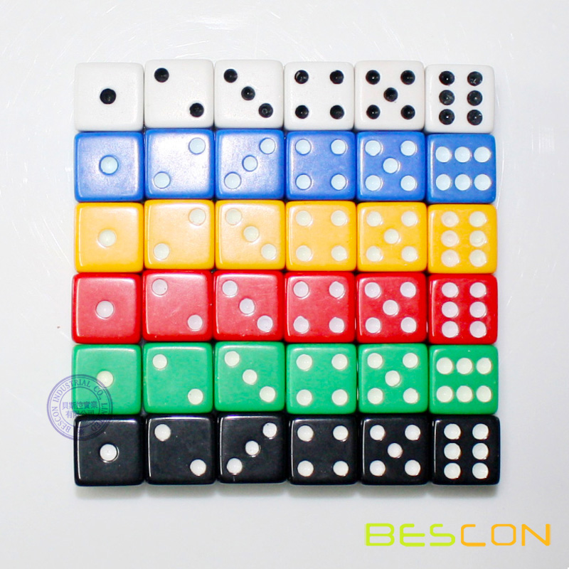 20× 10mm d6 spot dice various colours/plus pick your custom sets 