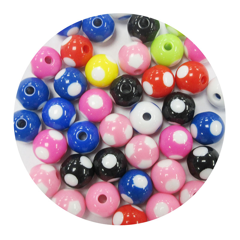 12-16-18 mm rond des perles de mélange de fantaisie acrylique