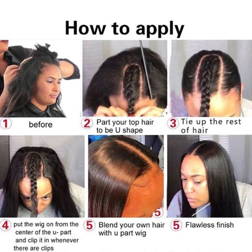 Wholesale High Quality Human Hair U-Part Wigs Straight For Black Women,Wholesale Body Wave Brazilian Human Half Wig Vendor