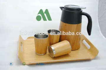 Bamboo Mugs Bamboo Cups Bamboo Tray Set/bamboo tea set