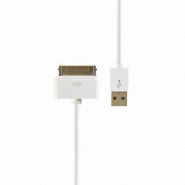 Dock Connector, Made of ABS Cover with 30-pin, Cable for Apple's iPod, iPhone and iPad