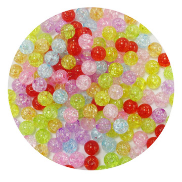 Assorted sizes crack design acrylic round beads