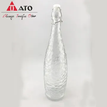 ATO Clear Glass Water Bottle With Buckle Lid