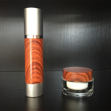 cream glass jars with wooden lids