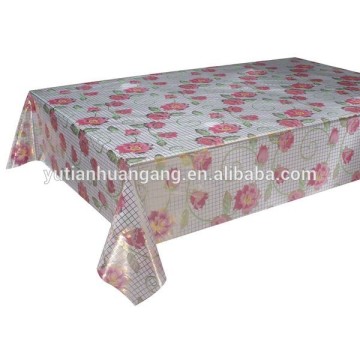 Matte Flower Design PVC Table Cloth with Golden