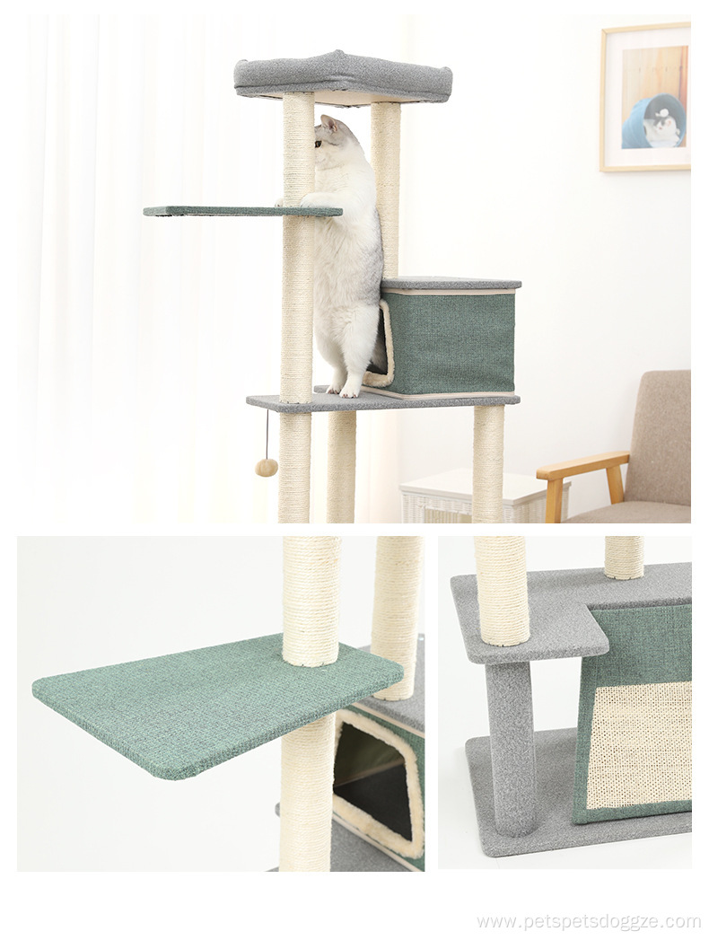 Pet Cat Tree with Cave, Sisal Scratching Posts