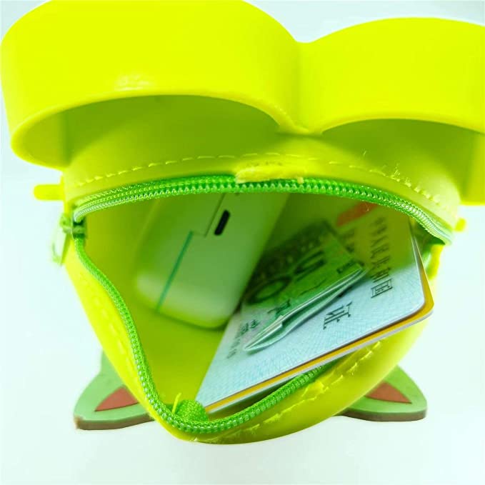 الضفدع الأخضر محفظة عملة محفظة مع حزام الكتف