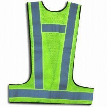 Reflective Safety Vest in Various Colors, Made of 100% Polyester Tricot