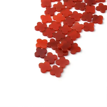 Red Agate Polishing Four Leaf Clover Red Agate