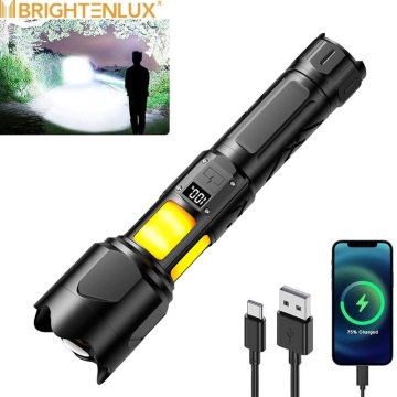Super Bright 100.000 Lumen USB επαναφορτιζόμενες φακές και φακοί Laser Laser με LED με υψηλής ισχύος LED