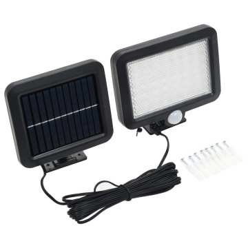 56 LED Solar-Powered Security Flood Light with Motion Sensor and Separate Solar Panel