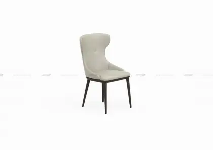 Modern style wood leather dining chair