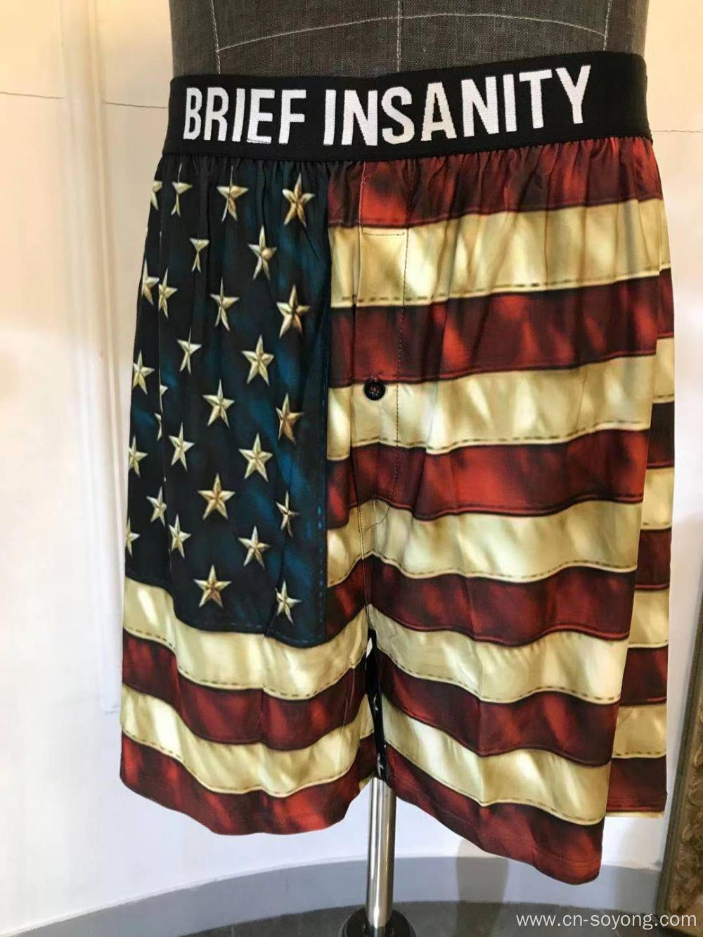 Men's Leisure US Flag Printed under shorts