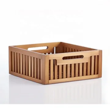 High Quality Rectangle Woven Basket Sundries Storage Boxes and Bins for Home Organization with Wooden Frame