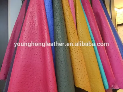 Ostrich skin leather