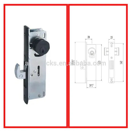 swing hook bolt aluminum door lock with double rim cylinder