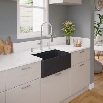Matte Black Farmhouse Sink Double Bowl Apron Front Ceramic Kitchen Sink