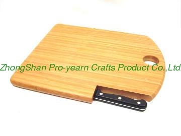 Bamboo cutting board with 1 pc knife