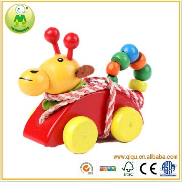 wooden pulling toy, children wooden pulling car, kids wooden car toy