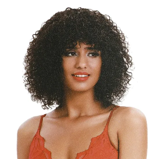 Latest hot honey brown double drawn machine made Brazilian Afro Kinky Curly Bob Wigs With Bangs Human Hair Wigs For Black Woman