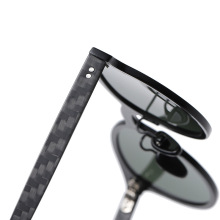 Custom High Premium Women Carbon Fibre Shades Round Shape Carbon Fiber Shades Sunglasses Manufactory