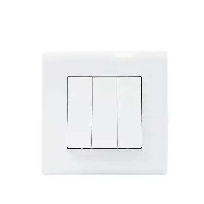 16AX250V 3Gang 2Way Switch White Wide Rocker switches