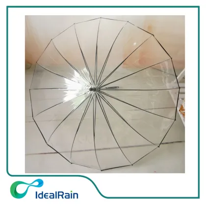 woman&man 16K POE transparent long handle umbrella rain umbrella