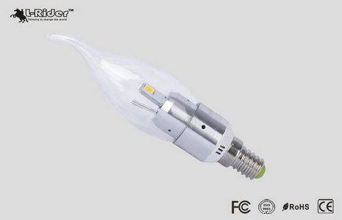 Dimmable E17 Led Candle Bulbs 3w 270lm Ac265v 300 Degree For Bar / Shop