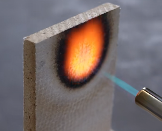 MgO Board Torch Test Front Side