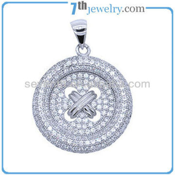 crystal micro paved pendant silver pendant with AAA standard cz diamonds