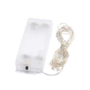 Copper String Light: Warm White 1m 10LED Battery Powered