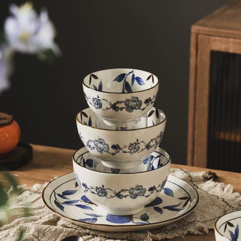 Blue and White Porcelain Asian Dinnerware Collection