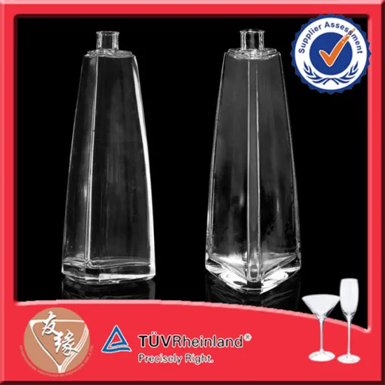 Hot Sale High Quality China 700ml Clear Triangle Shape Vodka Bottle