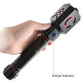 Powerful rechargeable p90 led flashlight with power display