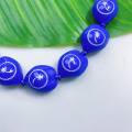 Color azul brilhante Kukui Nut Graduation Lei w/chuuk