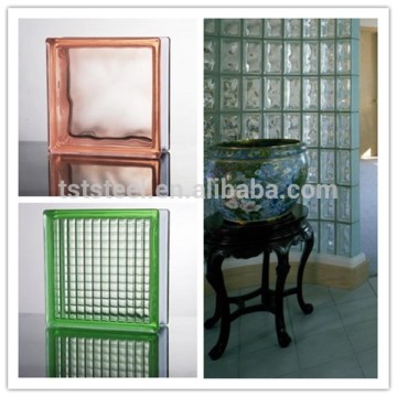 Pink Transparent Glass Block For Decorative Wall With High Quality