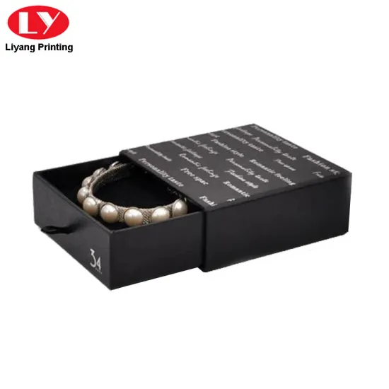 Custom Matte Black Drawer Bracelet Gift Boxes