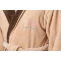 Thick Warm Flannel Fleece Luxury Hooded Hotel Bathrobe