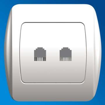 P  Series 2 Gang Tel  Socket