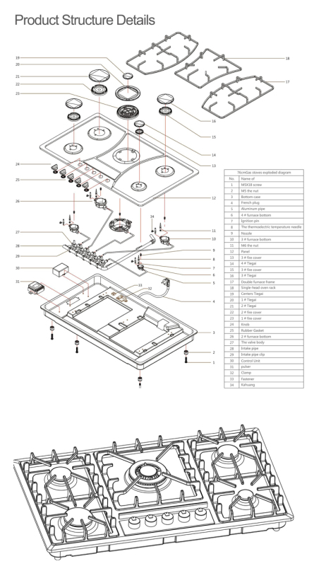 Direct Factory with safety device green tempered glass commercial Industrial Gas Stove