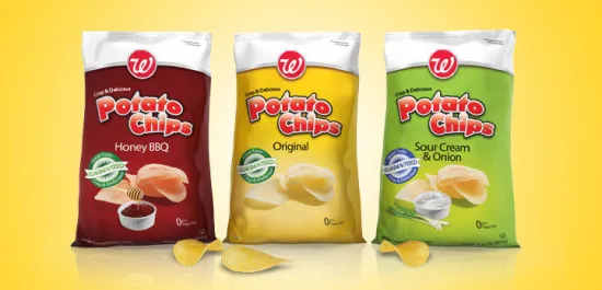 Snacks / Potato Chips Printed Food Packaging Plastic Bags To Prevent Bacteria